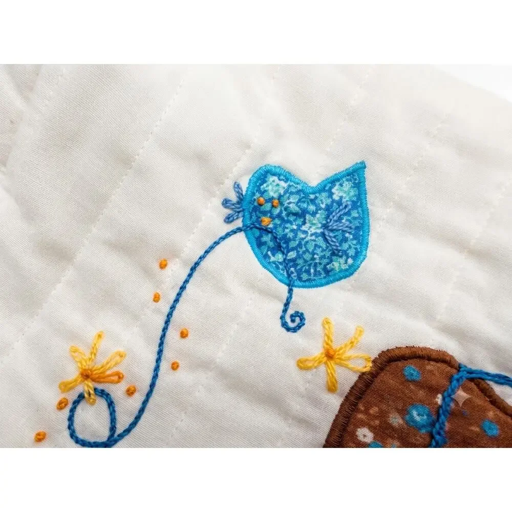 Vintage Handmade Quilted Sewing Machine Cover - Appliqué & Embroidery Detail